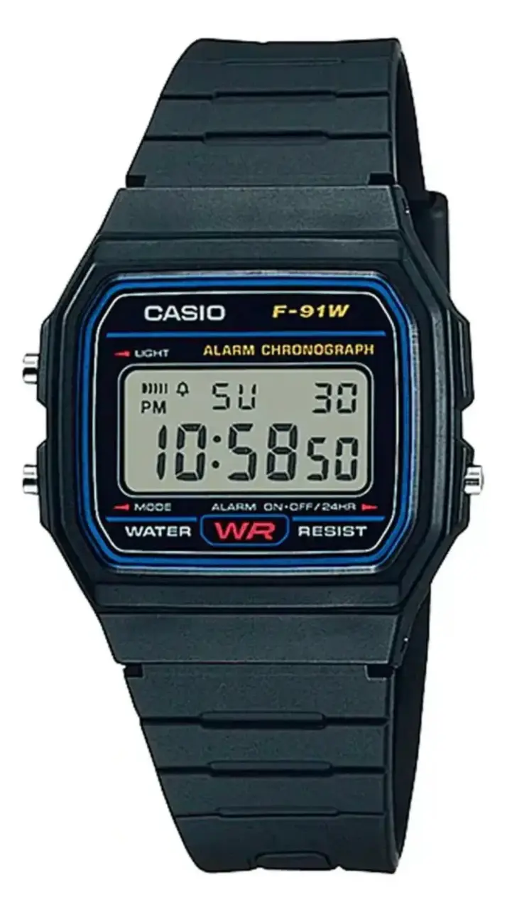 Reloj Casio F-91W digital negro - 1