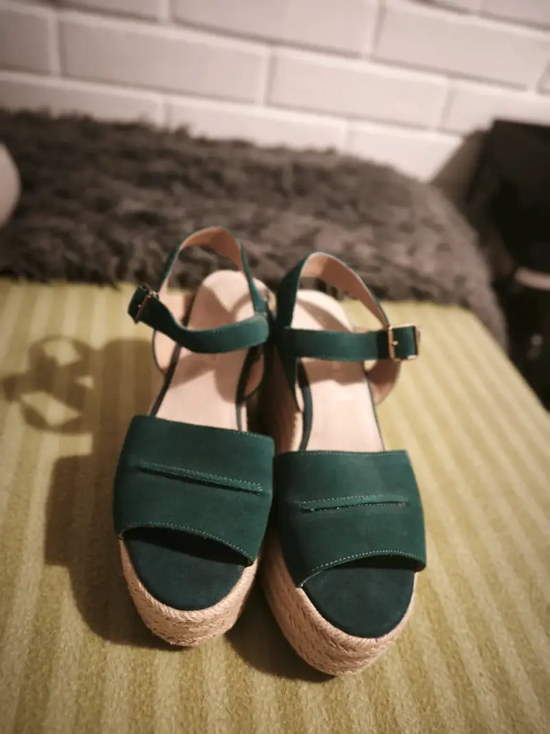 Sandalias con plataforma verde - 2