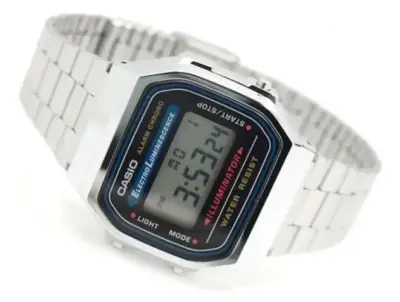 Reloj Casio A168w-1 Retro Unisex Acero Inox - miniatura 2
