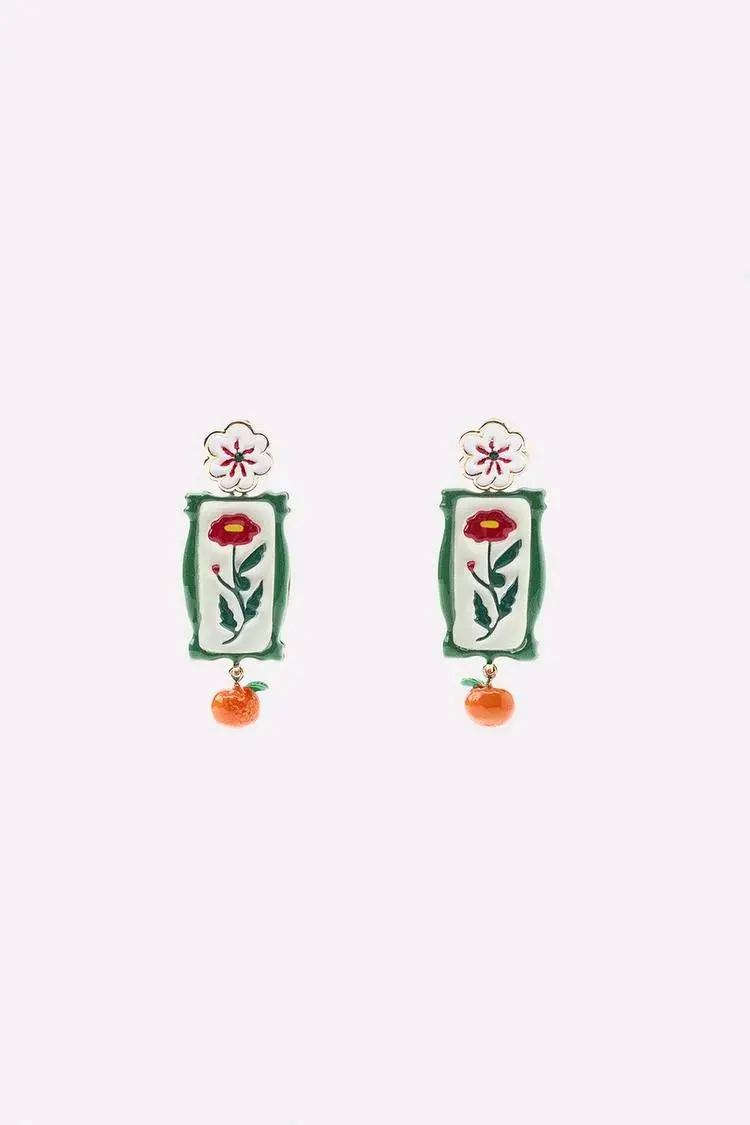 Pendientes Zara decorativos florales - 1