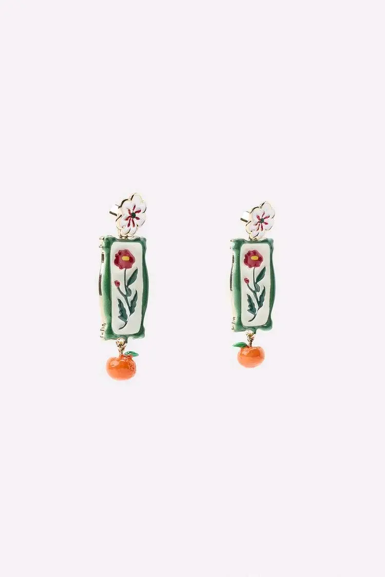 Pendientes Zara decorativos florales - 3