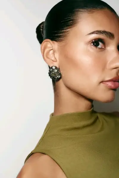 Aros Zara brillantes elegantes - miniatura 2