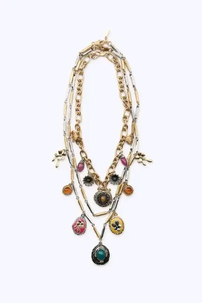 Collares Zara multicadena con dijes - miniatura 2