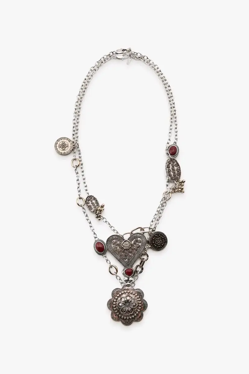 Collar Zara dorado con corazones - 2