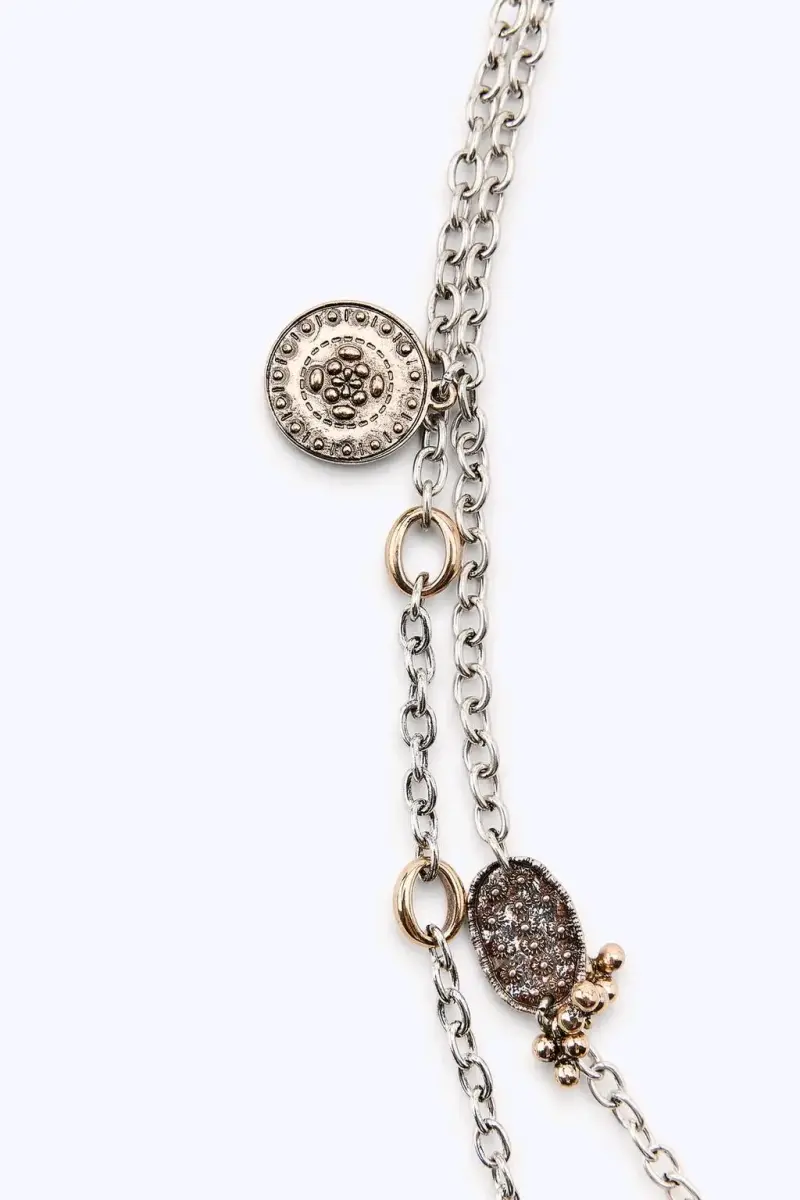 Collar Zara dorado con corazones - 4