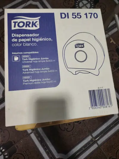 Dispensador de papel higiénico blanco - miniatura 1