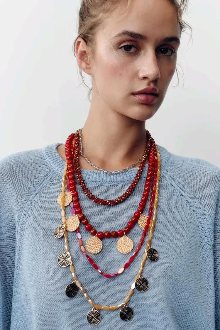 Collar Zara de cuentas multicolor - 1