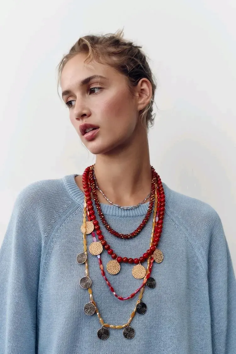 Collar Zara de cuentas multicolor - 2