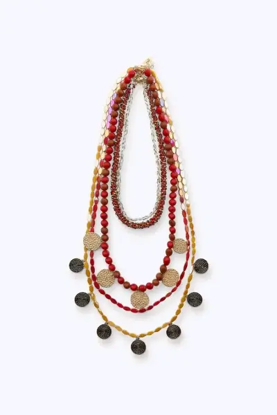 Collar Zara de cuentas multicolor - miniatura 3