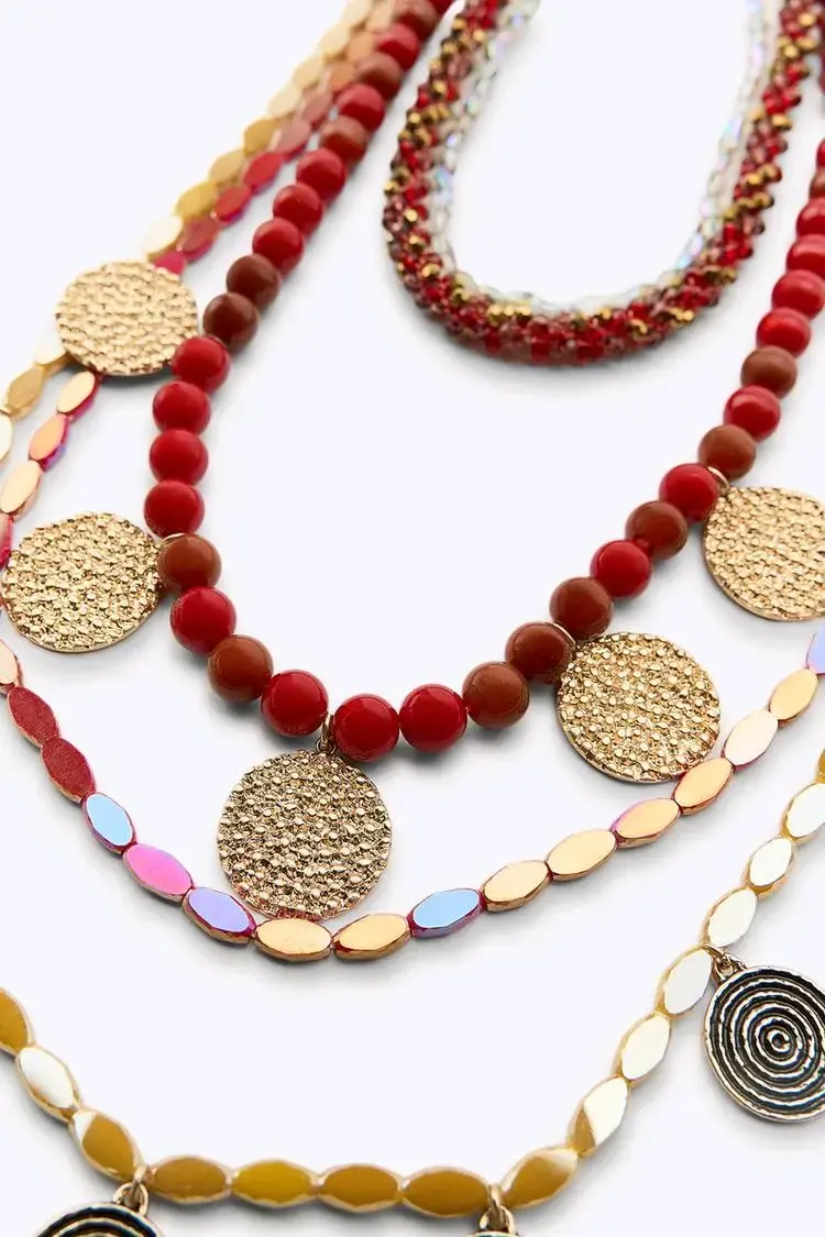 Collar Zara de cuentas multicolor - 5