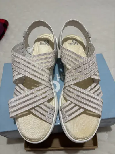 Sandalias 16 horas beige con tiras elásticas - miniatura 1