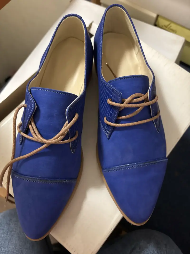 Zapatos de confección chilena,  azules de vestir - 1
