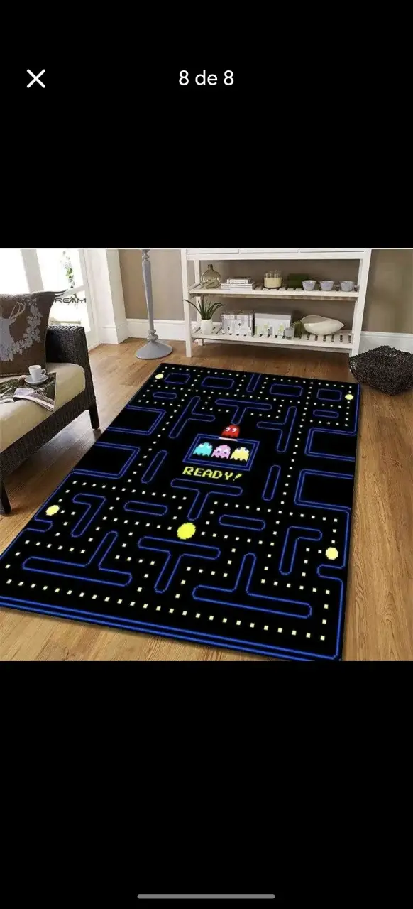 Alfombra gamer negra con diseño - 2