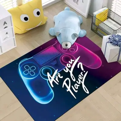 Alfombra gamer negra con diseño - miniatura 6