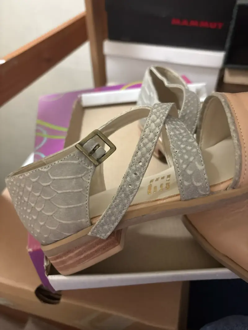 Bailarinas beige con tiras confección chilena - 2