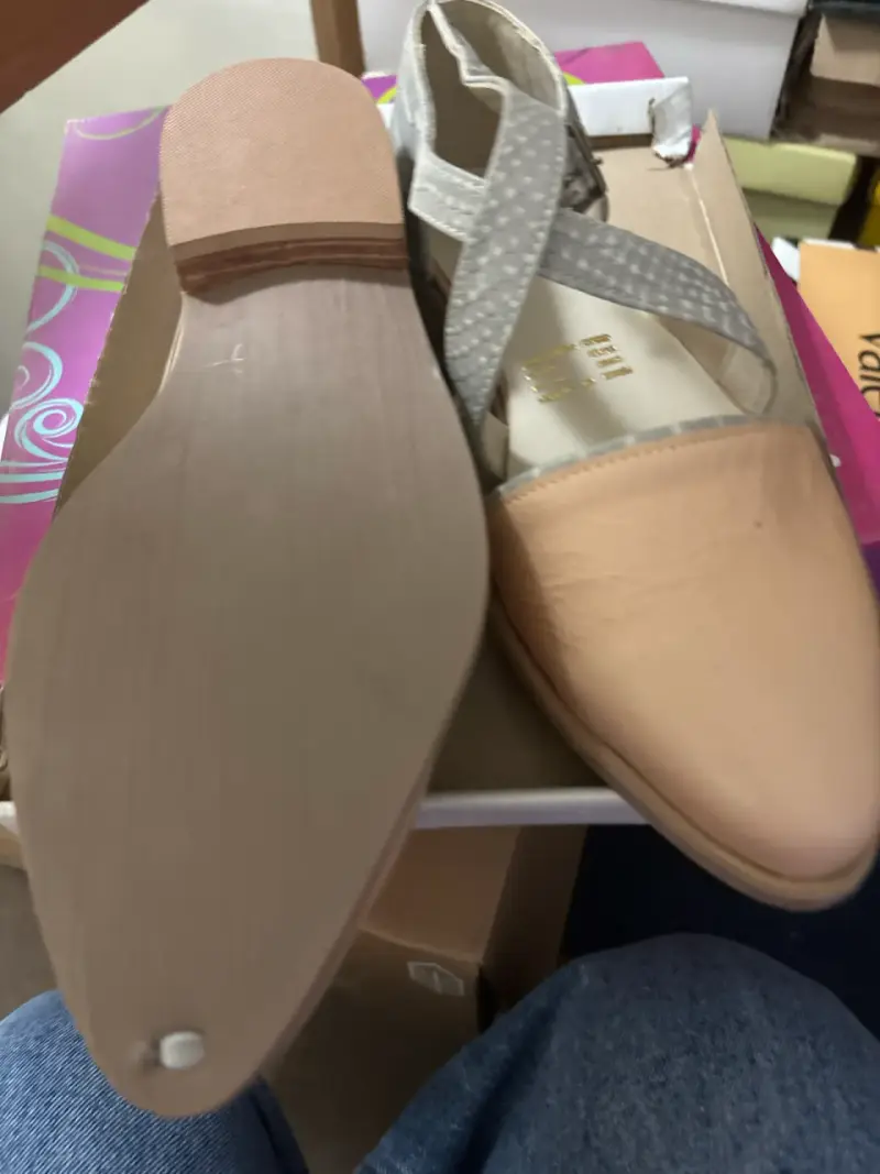 Bailarinas beige con tiras confección chilena - 3
