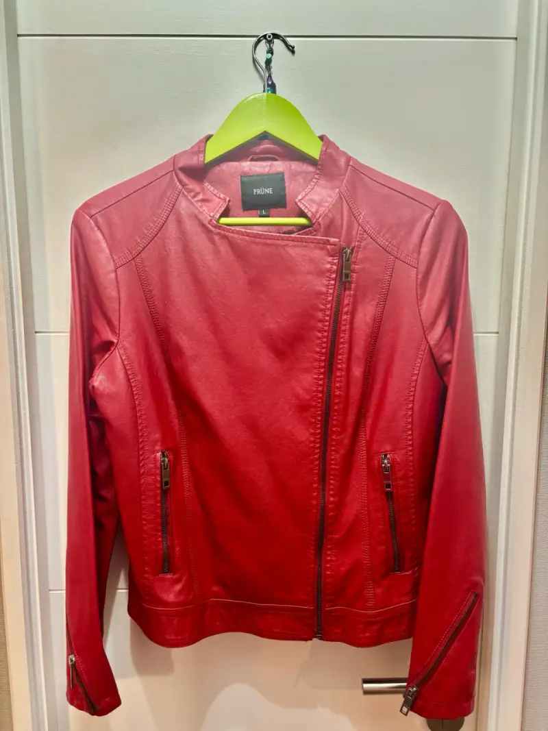 Chaqueta de cuero roja Prüne - 1