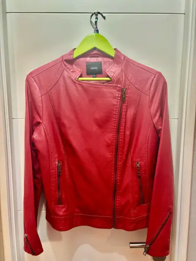 Chaqueta de cuero roja Prüne - miniatura 1