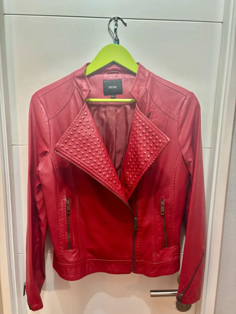 Chaqueta de cuero roja Prüne - 2