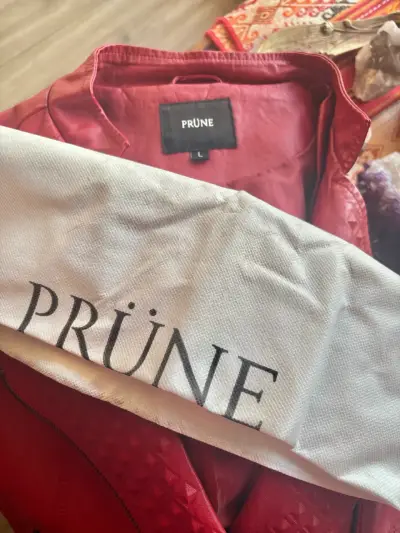 Chaqueta de cuero roja Prüne - miniatura 3