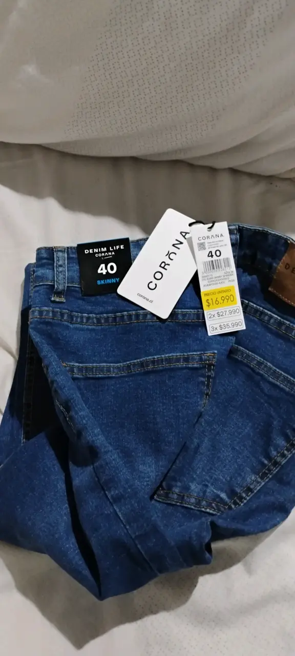 Jeans skinny denim azul talla 40 - 1