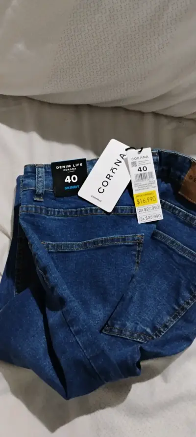 Jeans skinny denim azul talla 40 - miniatura 1