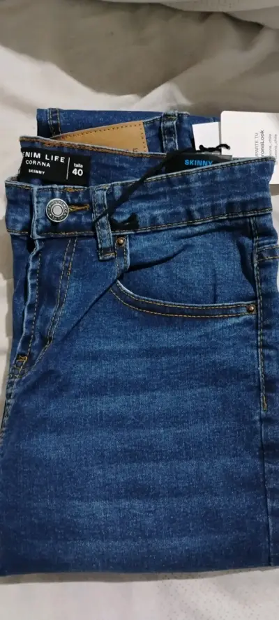 Jeans skinny denim azul talla 40 - miniatura 2
