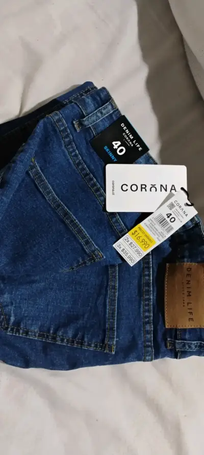 Jeans skinny denim azul talla 40 - miniatura 3