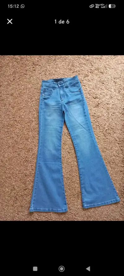 Jeans acampanados azul claro - miniatura 1