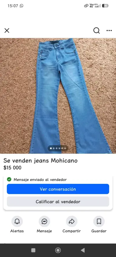 Jeans acampanados azul claro - miniatura 2