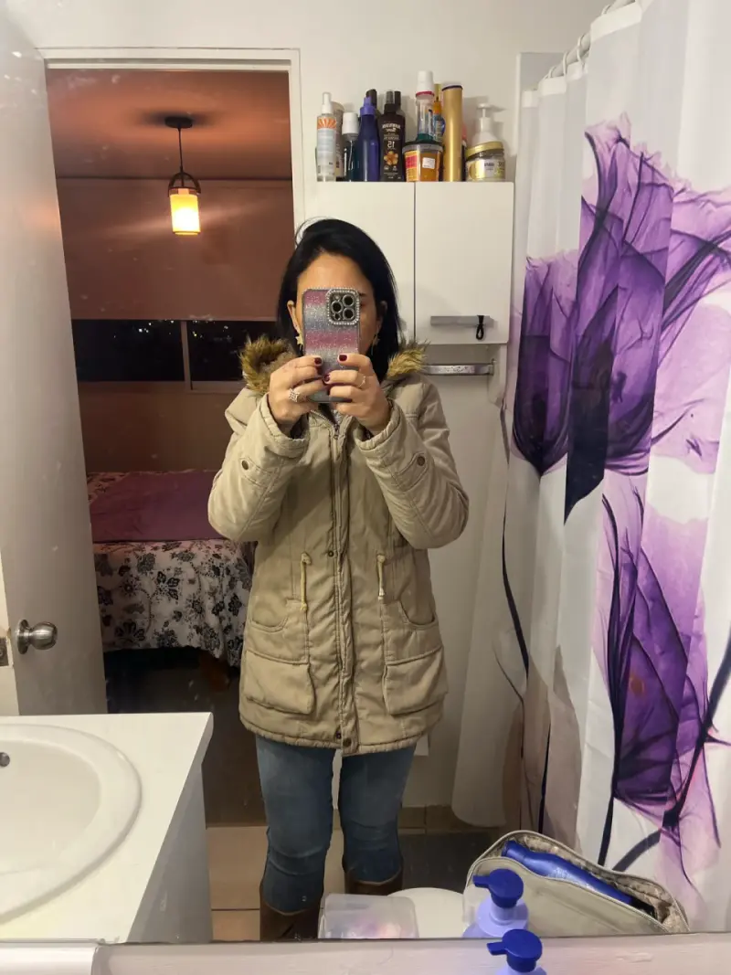 Parka beige con capucha - 4