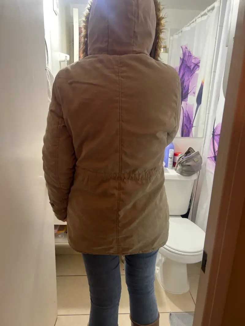 Parka beige con capucha - 5
