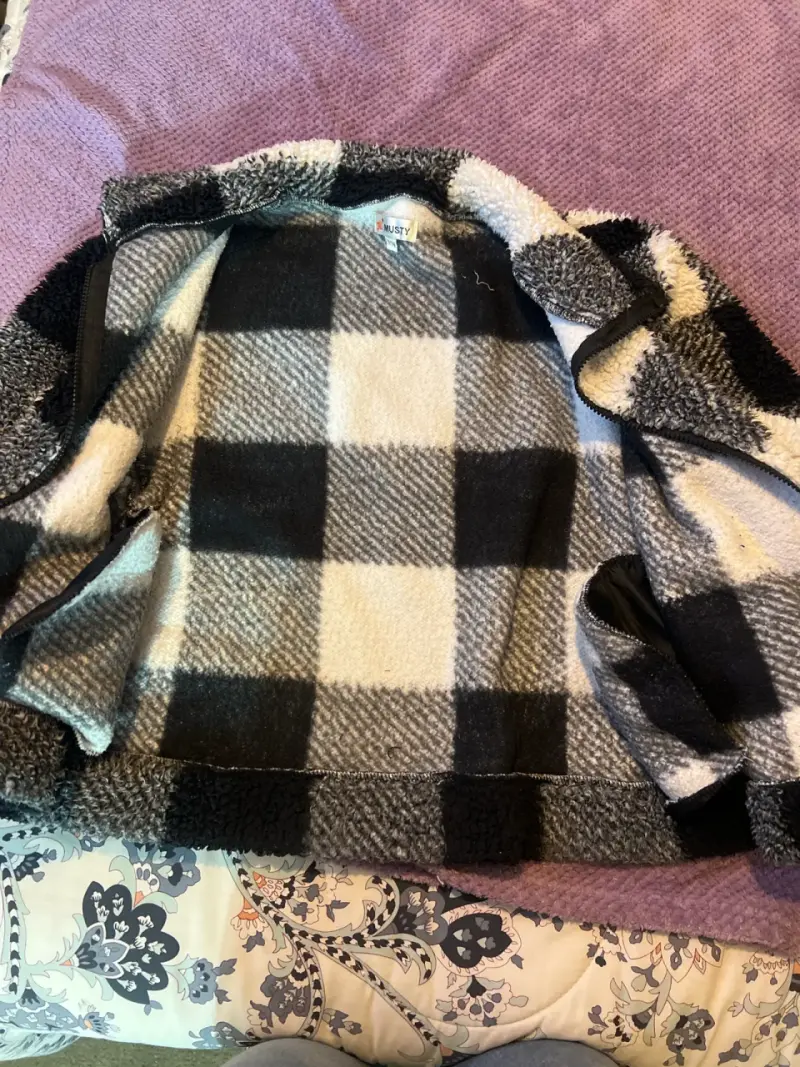 Chaqueta de polar  cuadros - 2