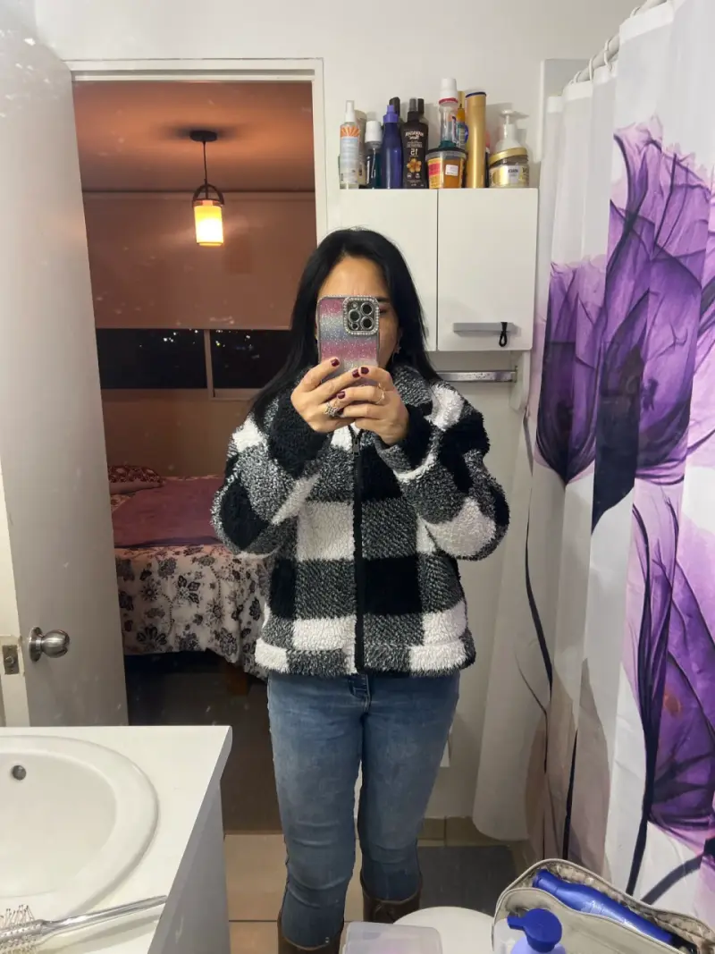 Chaqueta de polar  cuadros - 3
