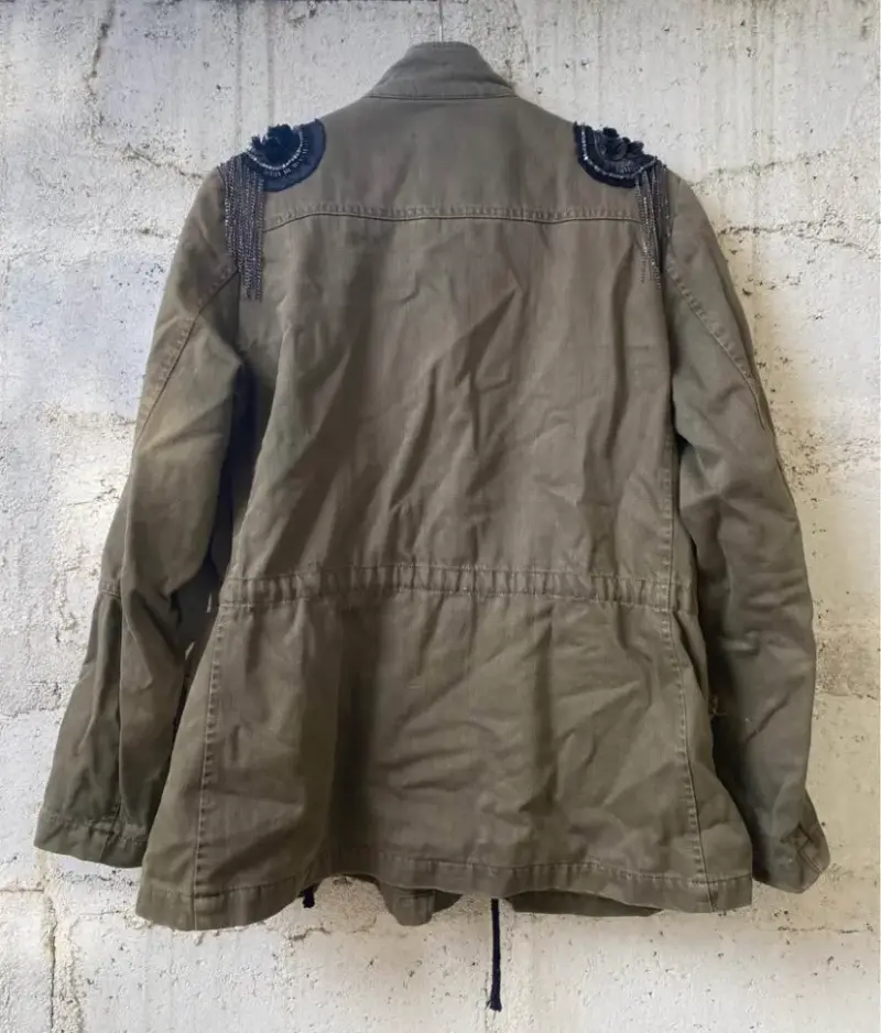 Chaqueta verde estilo militar - 4