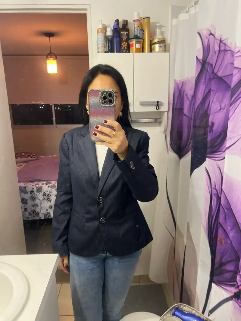 Blazer azul marino elegante - 3