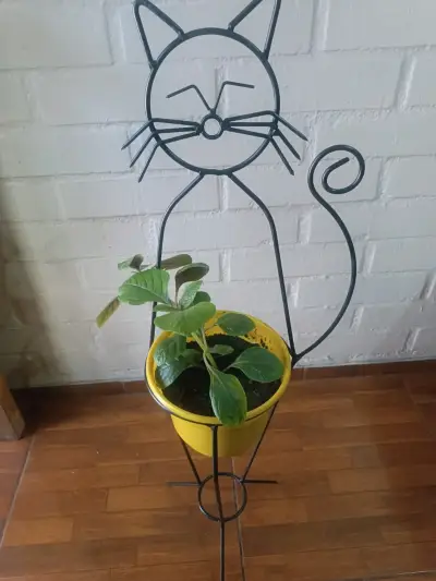 Porta macetero metálico gato - miniatura 3