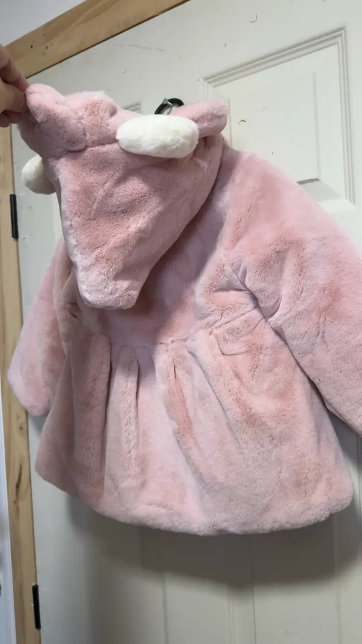 Abrigo rosado de felpa - 4