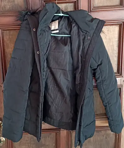 Parka negra con capucha desmontable- Talla M - miniatura 1