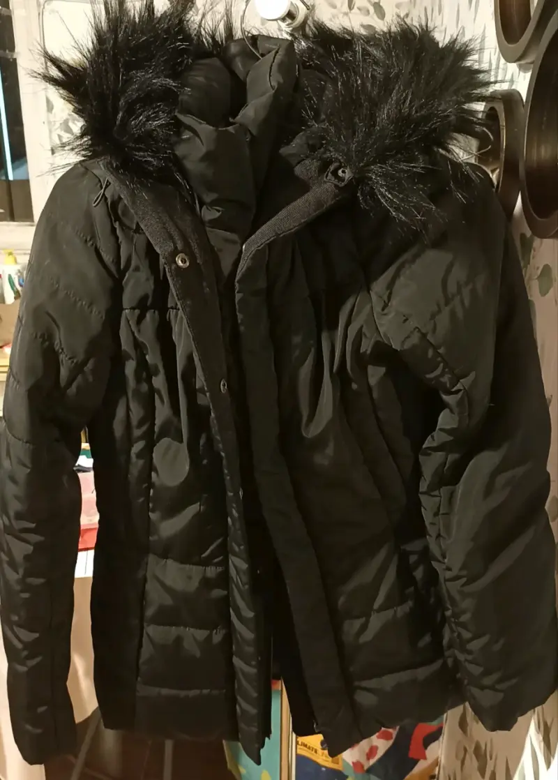 Parka negra con capucha desmontable- Talla M - 2