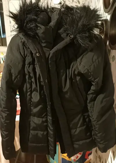 Parka negra con capucha desmontable- Talla M - miniatura 2