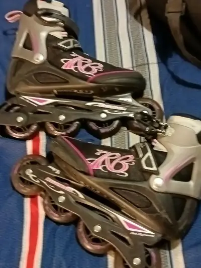 Patines en línea Rollerblade negros y rosados - miniatura 1