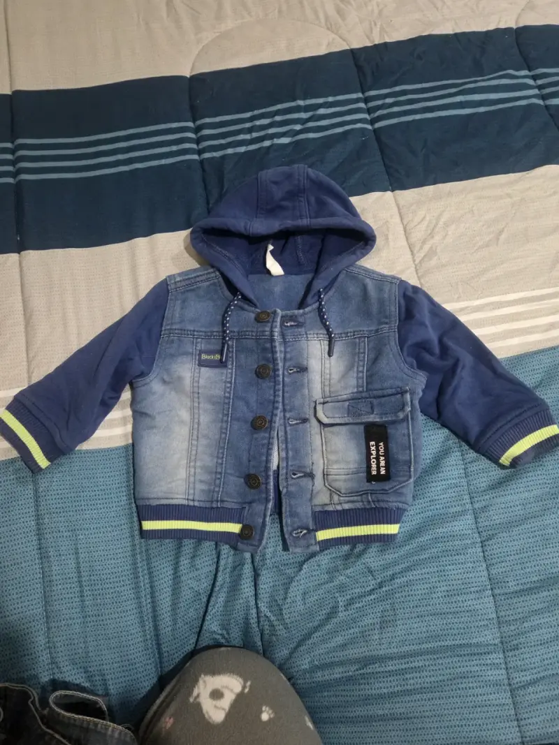 Chaqueta infantil denim con capucha - 2