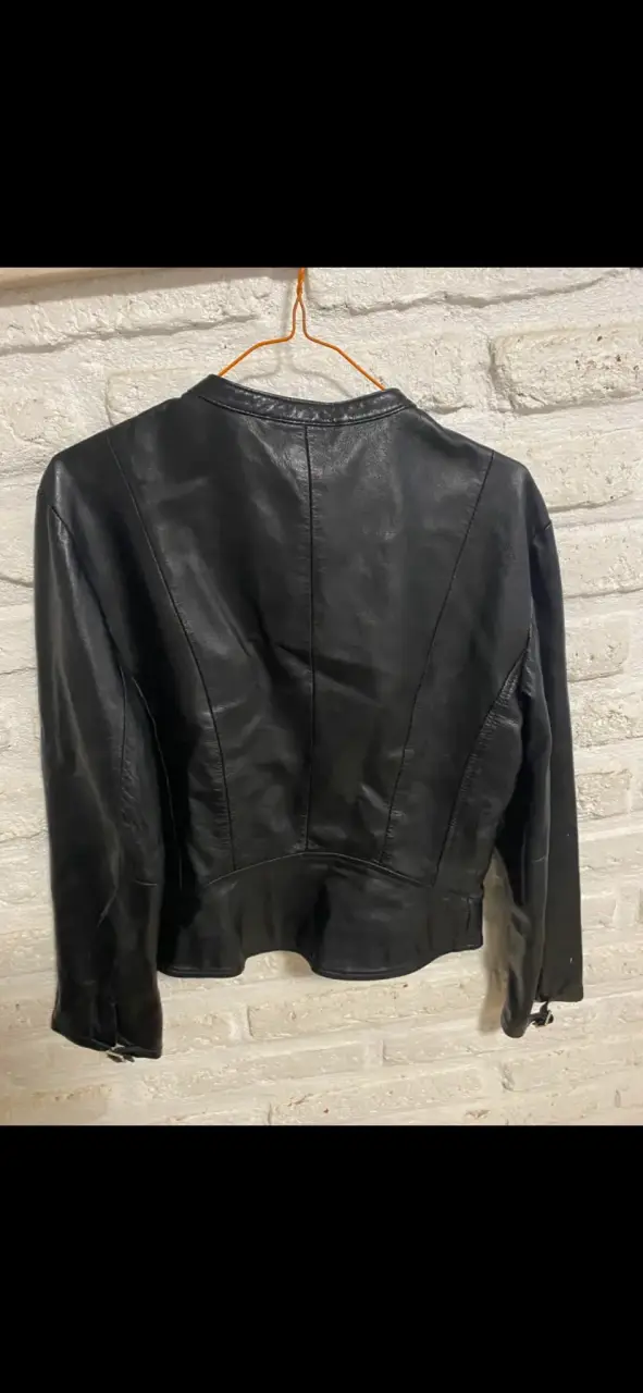 Chaqueta negra de cuero MNG - 2