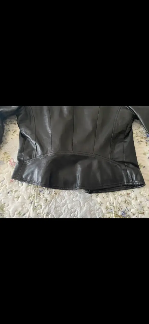 Chaqueta negra de cuero MNG - 3