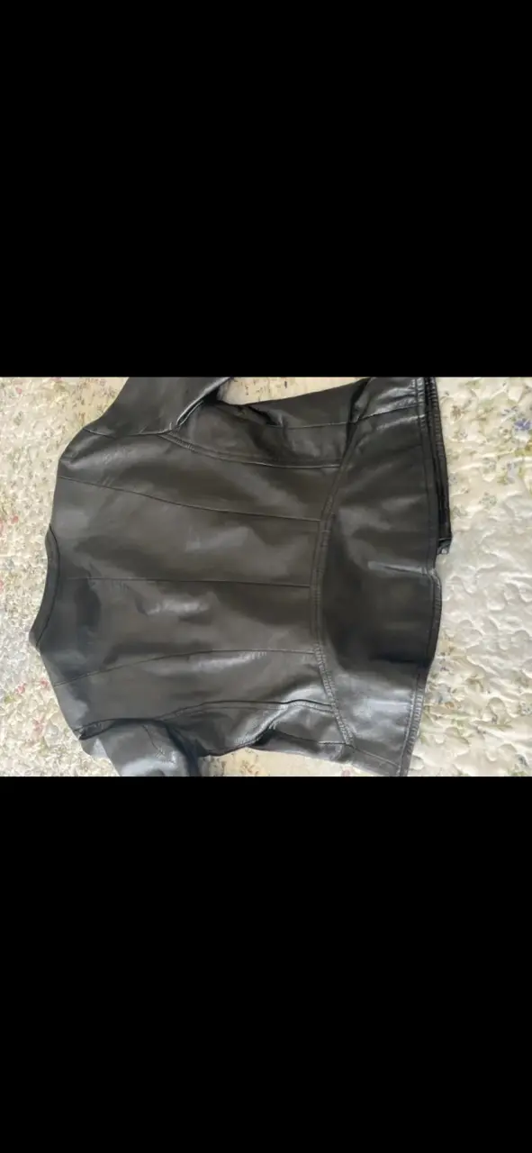 Chaqueta negra de cuero MNG - 4