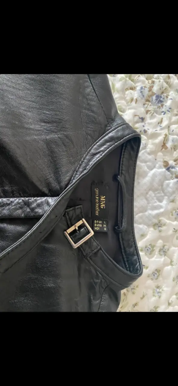 Chaqueta negra de cuero MNG - 6