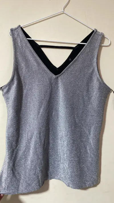 Polera sin mangas plateada / Top - miniatura 1