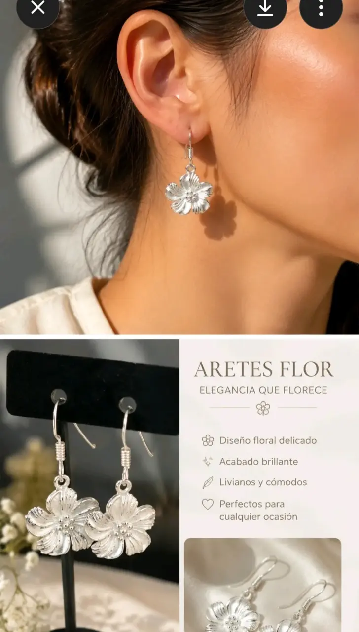 Aros de plata 925 con perla - 5