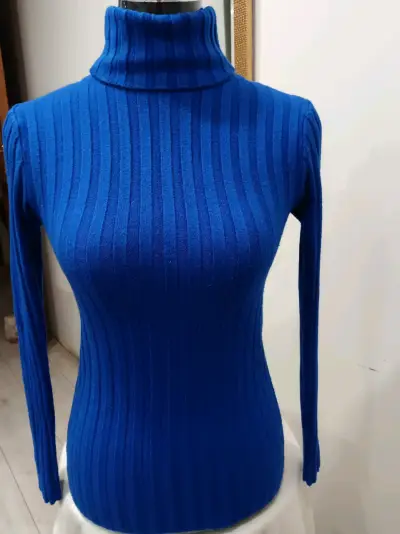 Swater azul cuello alto Talla única - miniatura 1